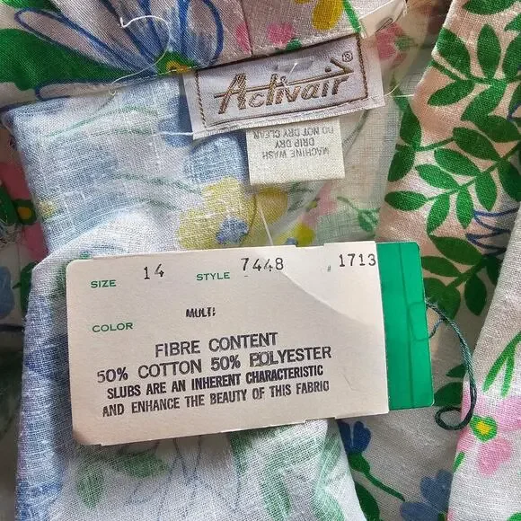 Vintage Floral Blazer Women Sz 14 White Pink Cottagecore Preppy Fairy 90s Easter - Picture 8 of 9